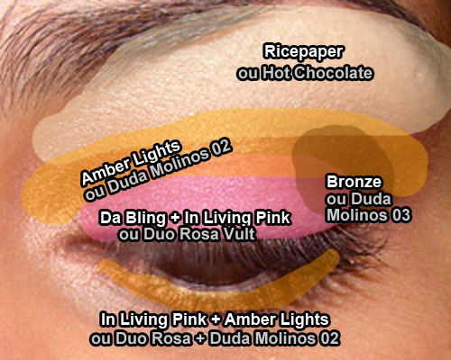 Look Econômico: Cópia de In Living Pink & Amber Lights da MAC, com makes mais amigávei$$$