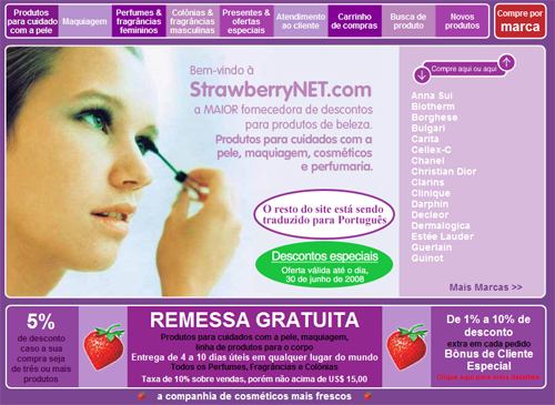 Dica de utilidade pública: compras no site Strawberrynet.com