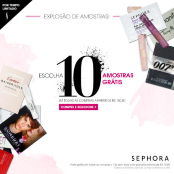 Promo do Finde na Sephora: 10 amostras *