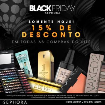 Black Friday Sephora: 15% OFF em todo site *