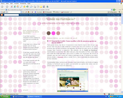 Tutorial da Creide: Como escolher o kit de amostras-grátis no site da EDM???